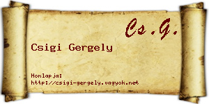 Csigi Gergely névjegykártya
