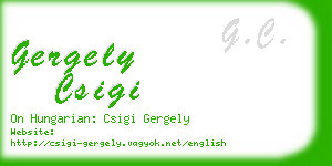 gergely csigi business card